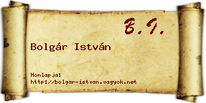 Bolgár István névjegykártya