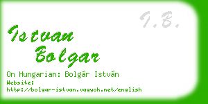 istvan bolgar business card